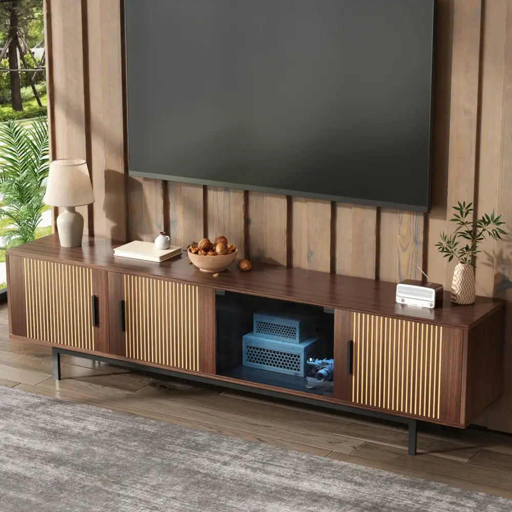 Meuble TV Noyer 200 Cm - Meuble TV
