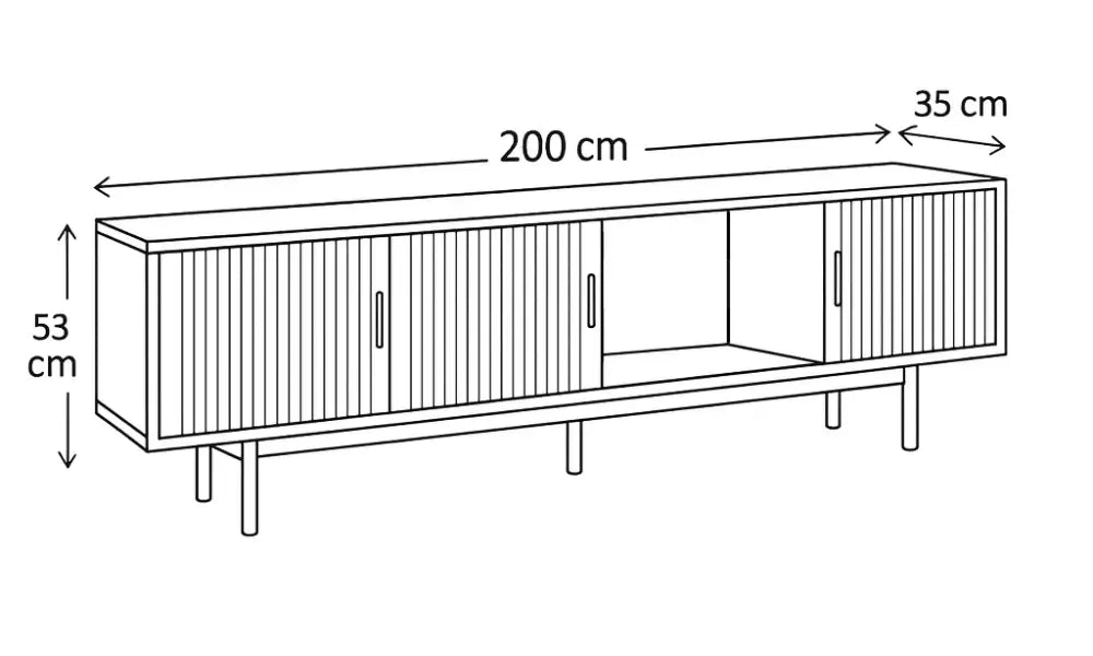 Meuble TV Noyer 200 Cm - Meuble TV
