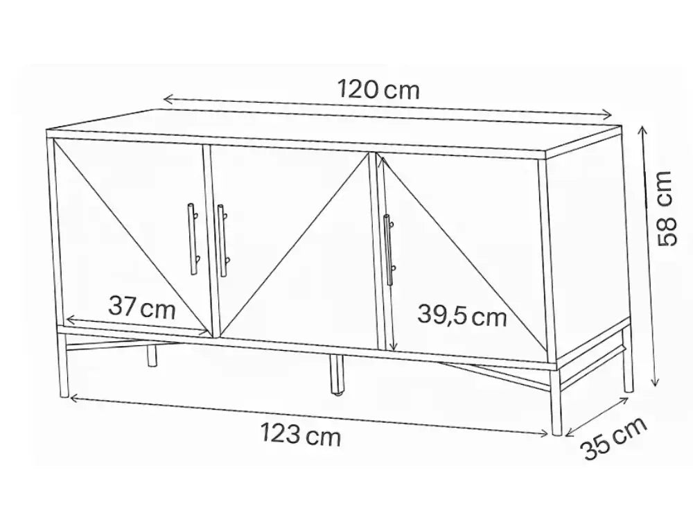 Meuble TV pieds doré - Meuble TV
