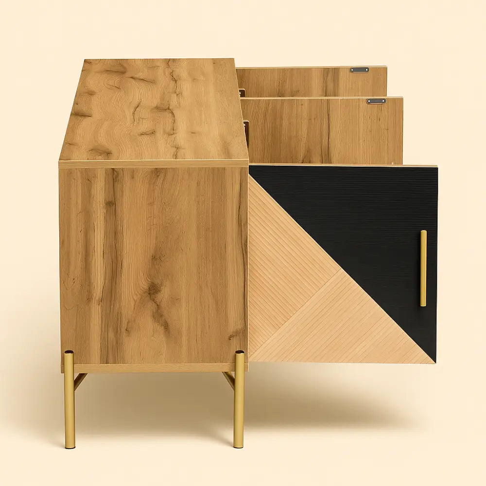 Meuble TV pieds doré - Meuble TV