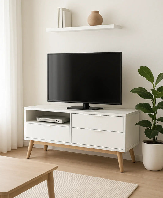 Meuble TV bois blanc