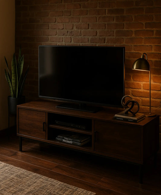 Meuble TV bois foncé
