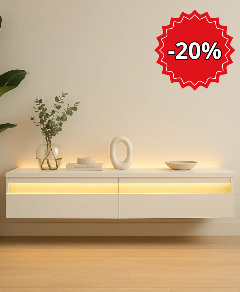 Meuble TV en bois blanc