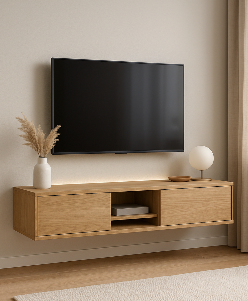 Meuble TV suspendu bois