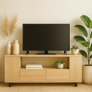 Meuble TV en bois à roulettes - Meuble TV