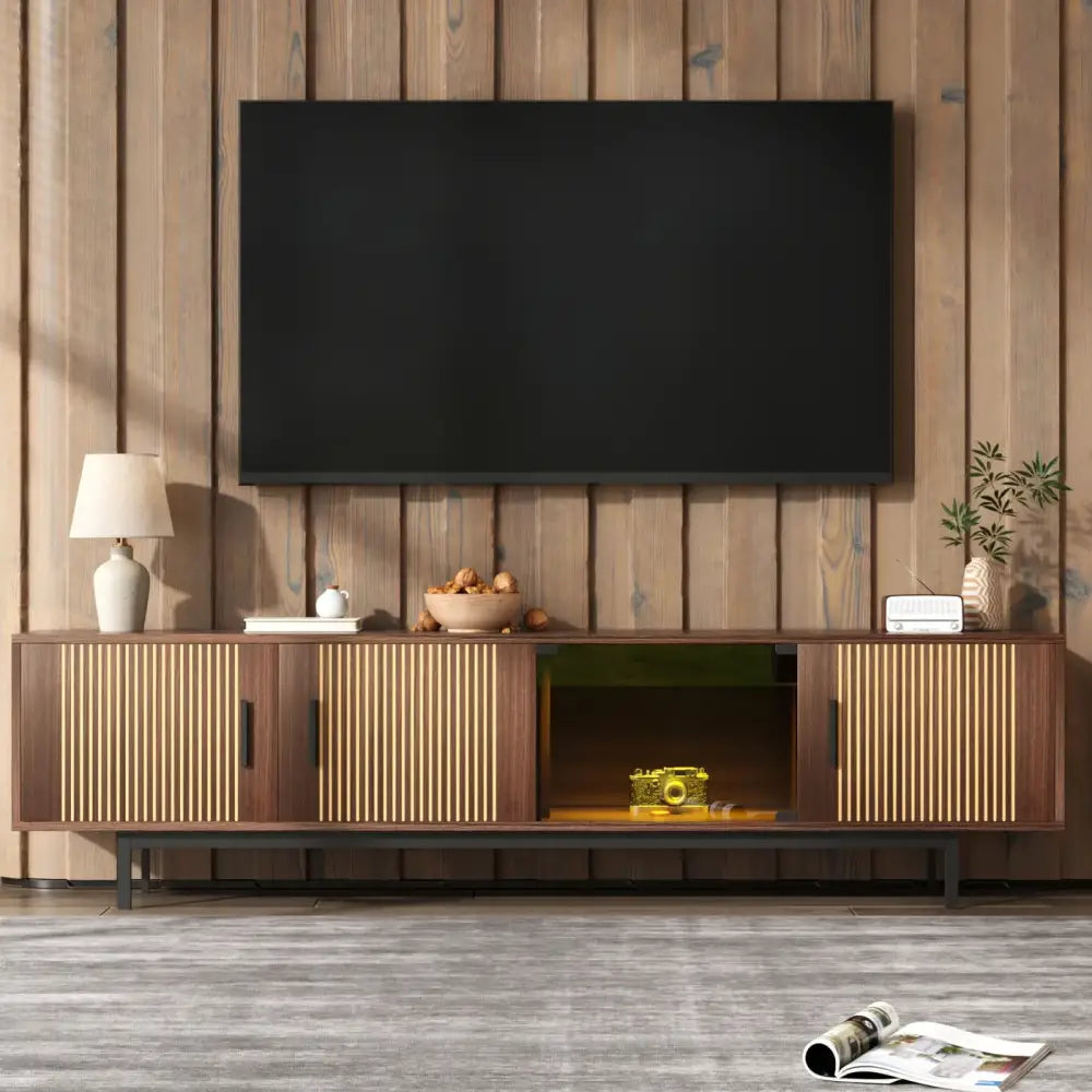 Meuble TV Noyer 200 Cm - Meuble TV