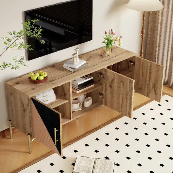 Meuble TV pieds doré - Meuble TV