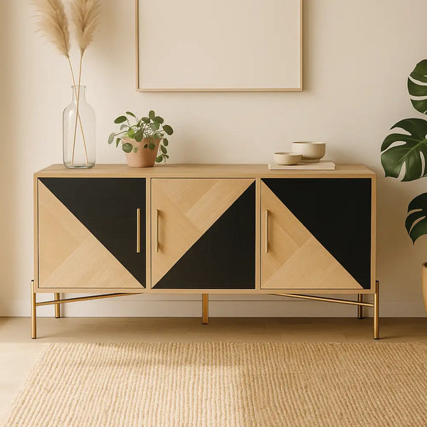 Meuble TV pieds doré - Meuble TV
