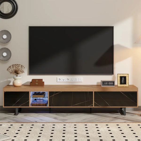 Meubles TV bois et noir - Meuble TV